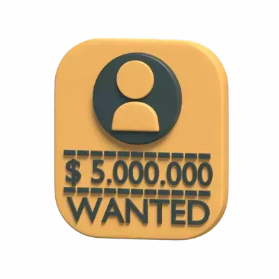 wanted poster 3d mit avatar-platzhalter-symbol 3D Graphic