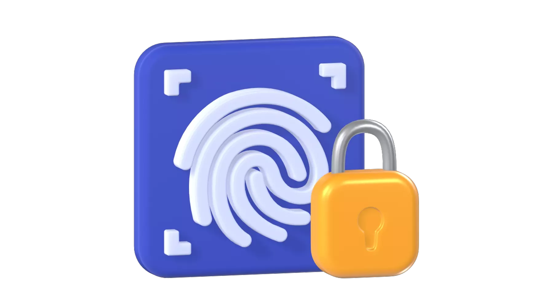 Fingerprint Lock 3D Graphic