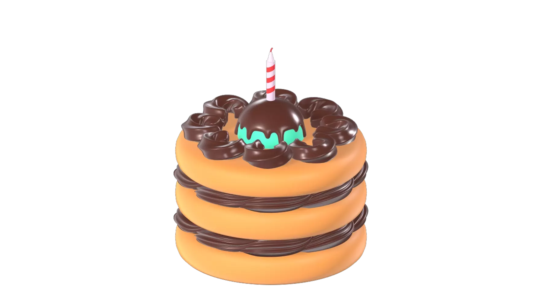Birthday Pancake 3D Graphic