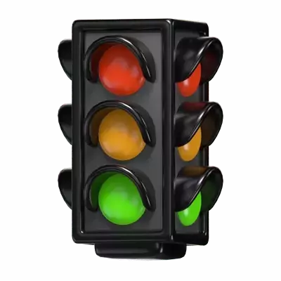 3D Traffic Light Model Urban Intersection Control 3D Graphic