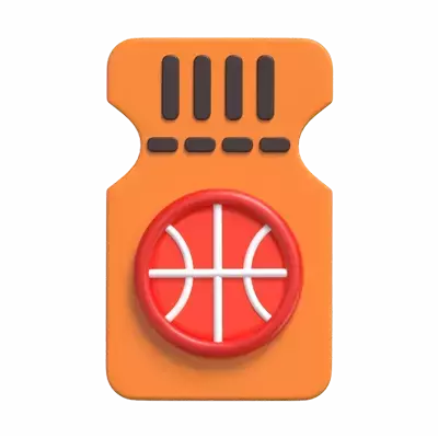 Basketball Ticket 3D Graphic