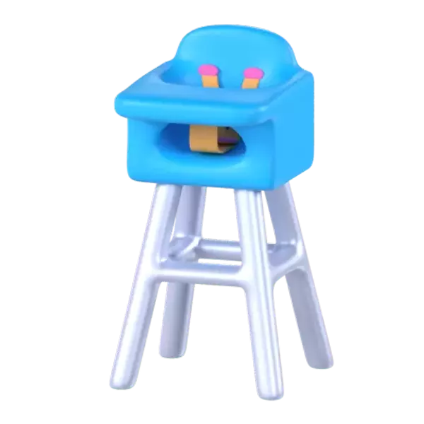 Baby High Chair 3D Graphic