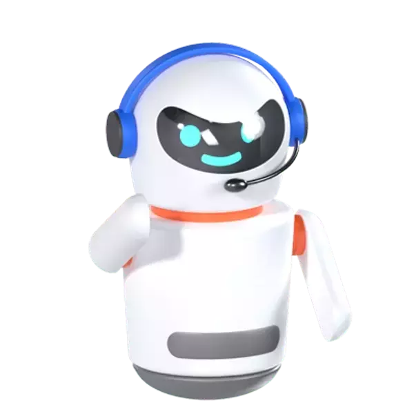 Chat Support Robot 3D Graphic