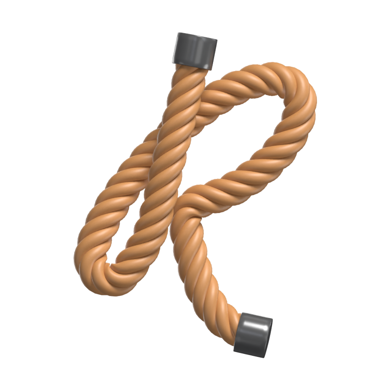 R  Letter 3D Shape Rope Text 3D Graphic