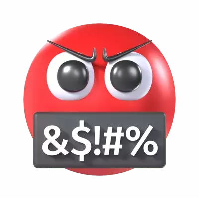 Angry Face 3D Graphic