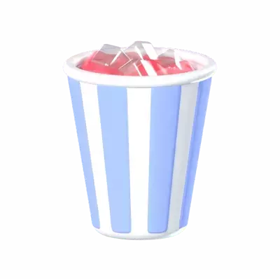 Strawberry Soft Drink 3D Graphic