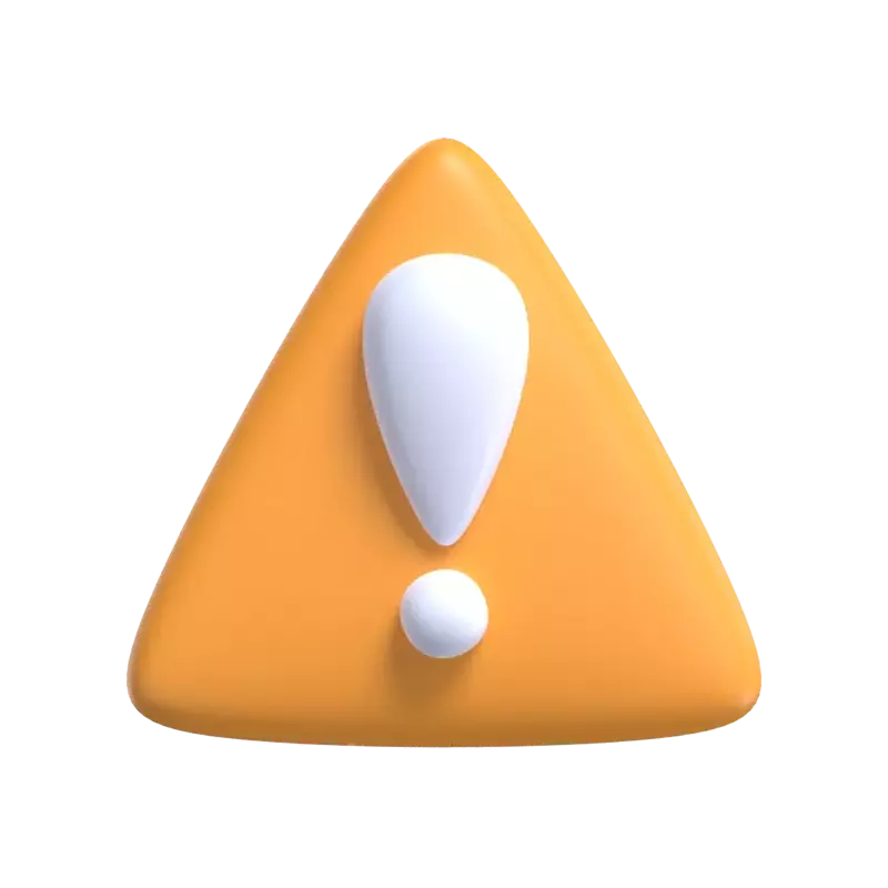 3D Warning Sign Alert Model Exclamation Mark On Triangle Board 3D Graphic