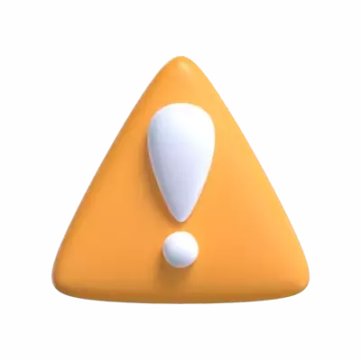 3D Warning Sign Alert Model Exclamation Mark On Triangle Board 3D Graphic