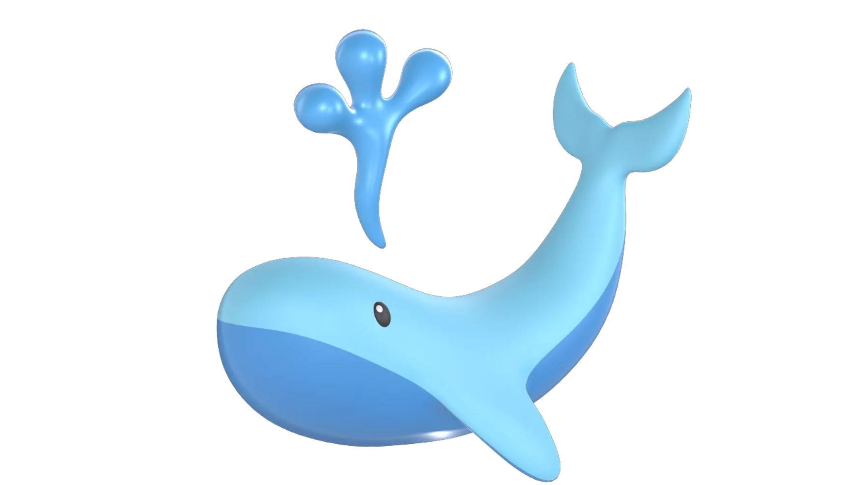 Whale Splashing Water 3D Graphic