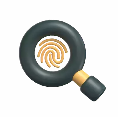 Fingerprint Identify With A Magnifying Glass 3D Icon Model 3D Graphic