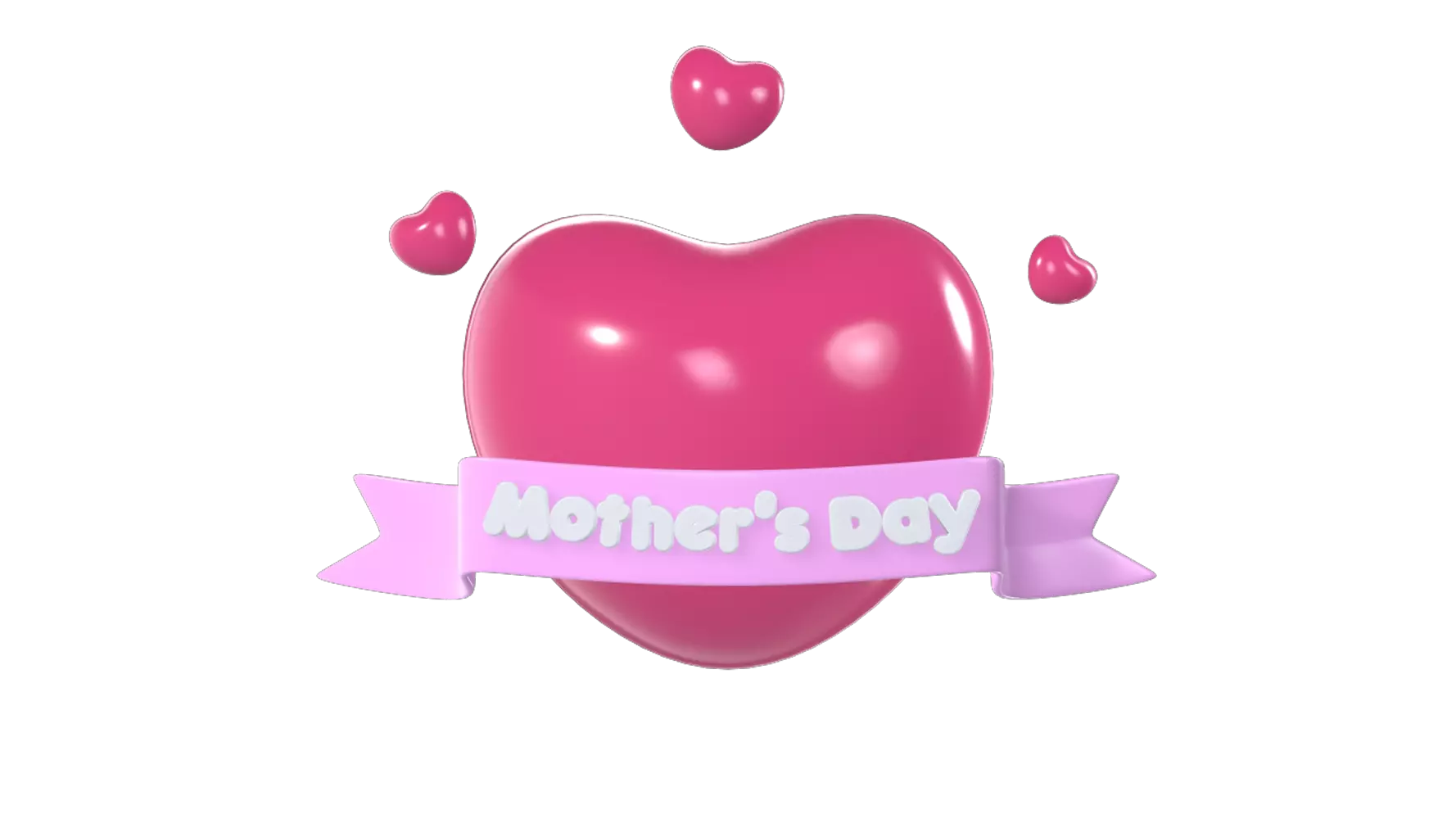 Mothers Day With Big Heart 3D Graphic