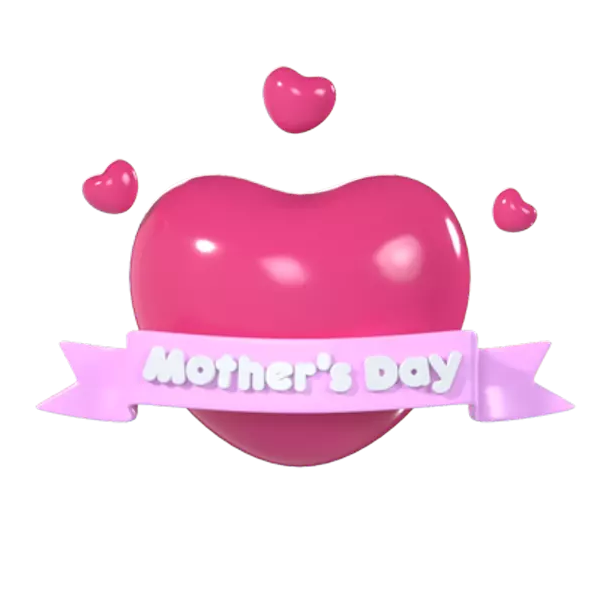 Mothers Day With Big Heart 3D Graphic