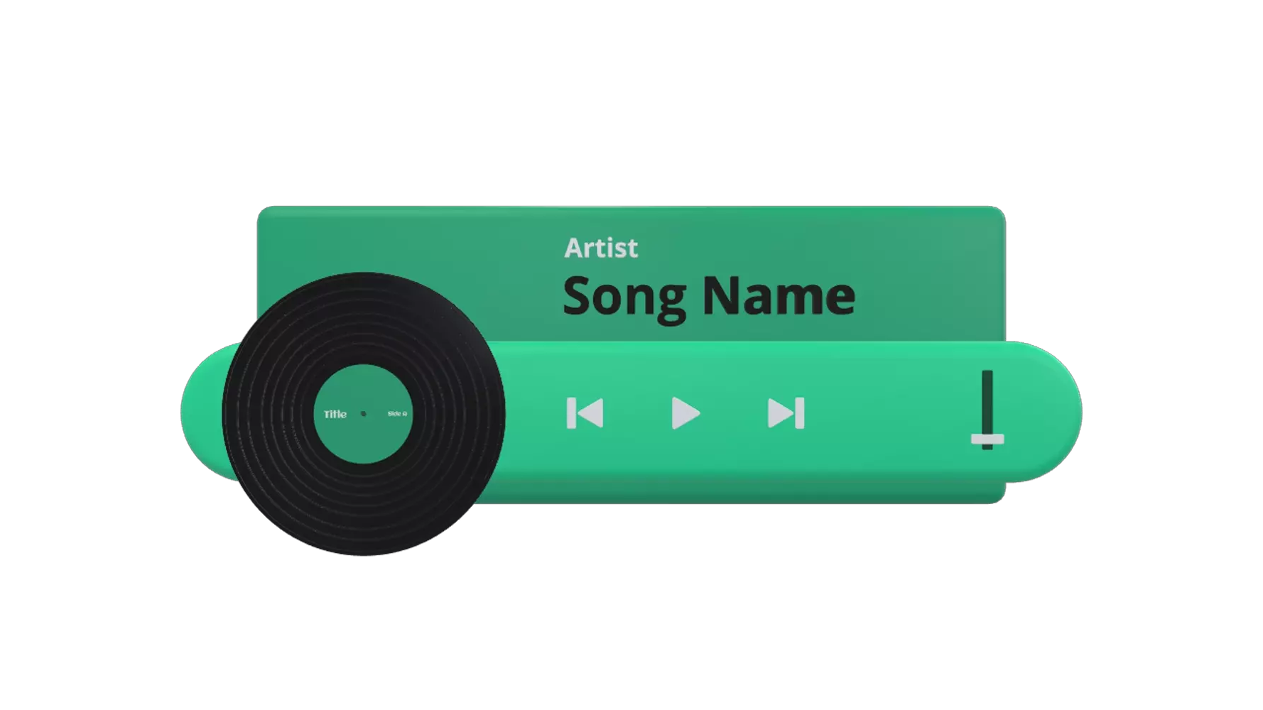Flat Music Player 3D Graphic