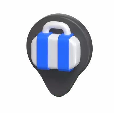 Gepäckstück Position Pin 3D Icon Model 3D Graphic