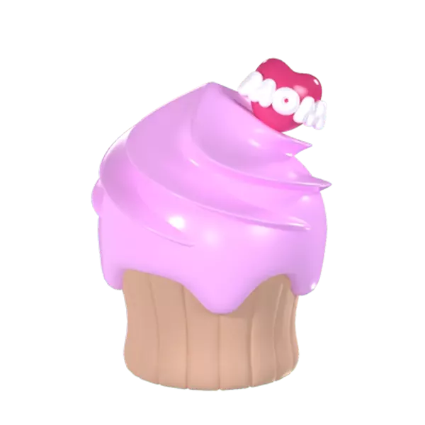 Mom Cupcake  3d model--caf3c863-6a66-42f7-b97f-1d2f46b14aea