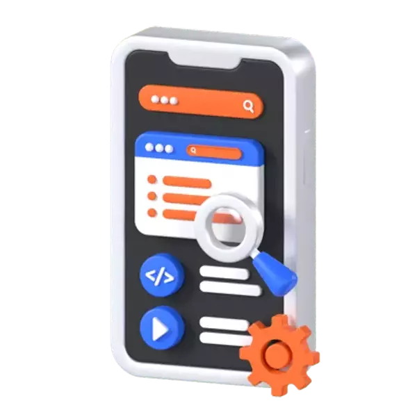 Mobile App Testing 3D Graphic