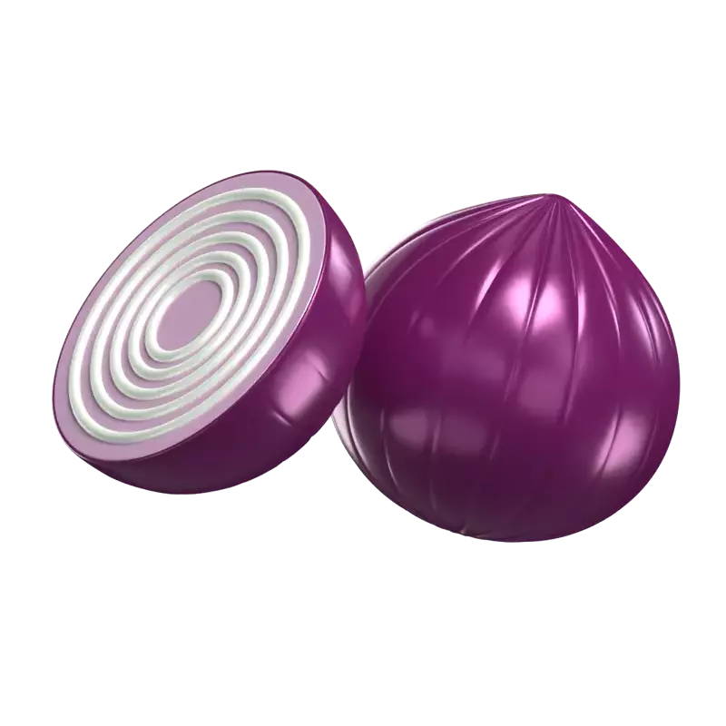 Two 3D Onion Models And Sliced 3D Graphic