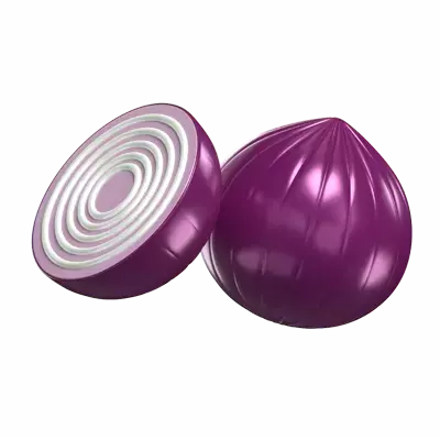 Two 3D Onion Models And Sliced 3D Graphic