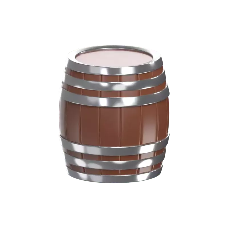 3D Wooden Barrel Model For Storage