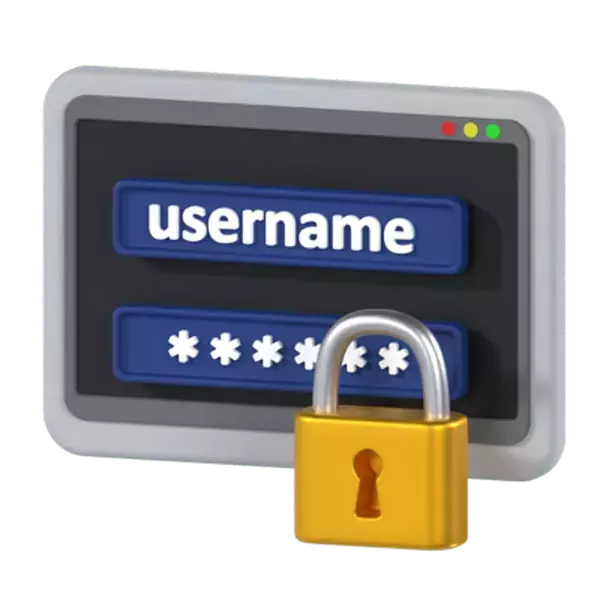 Login Security 3D Graphic