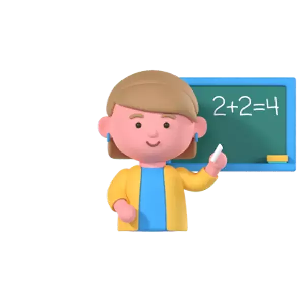 Math Teacher 3D Graphic