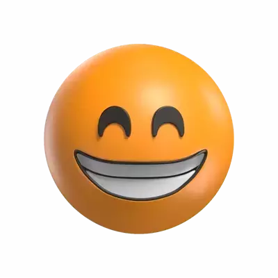 3D Beaming Face With Smiling Eyes 3D Graphic