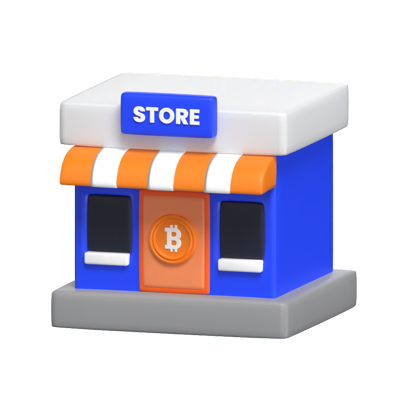 3D Blockchain Store Decentralized Marketplace 3D Graphic