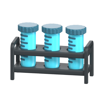 Test Tubes Rack 3D Icon Model For Science 3D Graphic