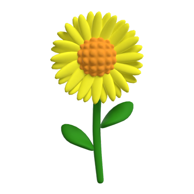 Sunflower Plant 3D Garden Icon 3D Graphic