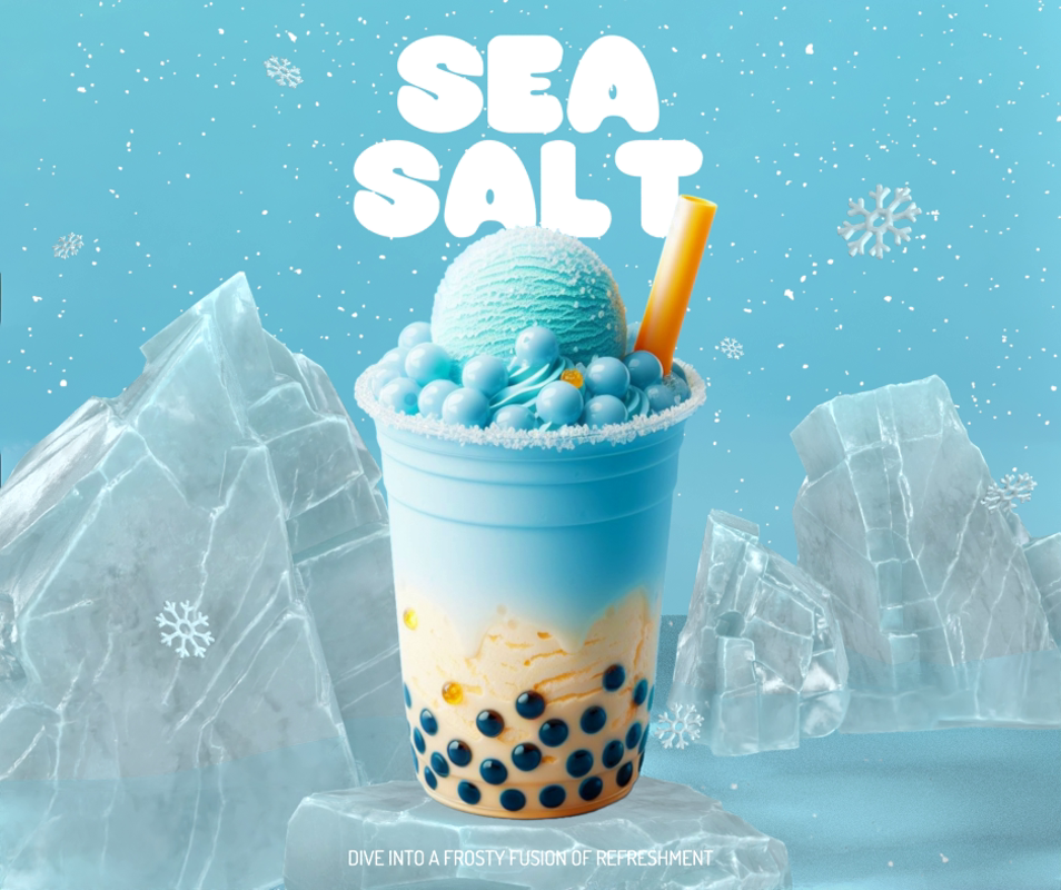 Sea Salt Bobba Drink Facebook Banner Advertising 3D Template 3D Template