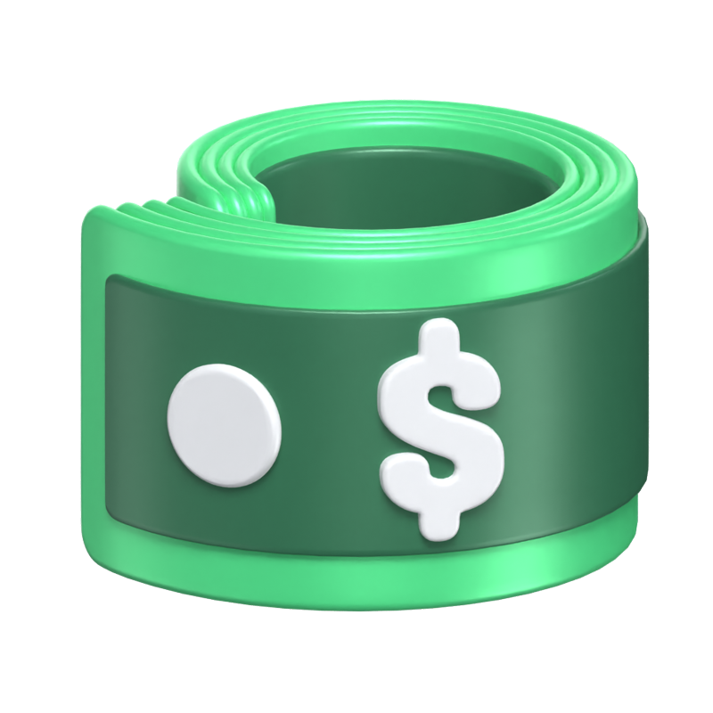 3D Bankroll Money 3D Graphic