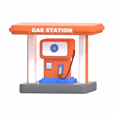 Gas Station 3D Graphic