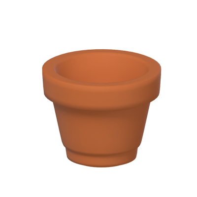 Flower Pot 3D Icon Model For Gardening 3D Graphic