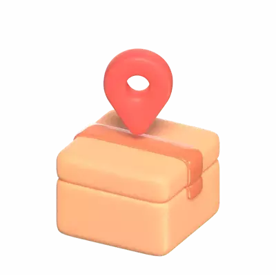 3D Package Location Icon 3D Graphic