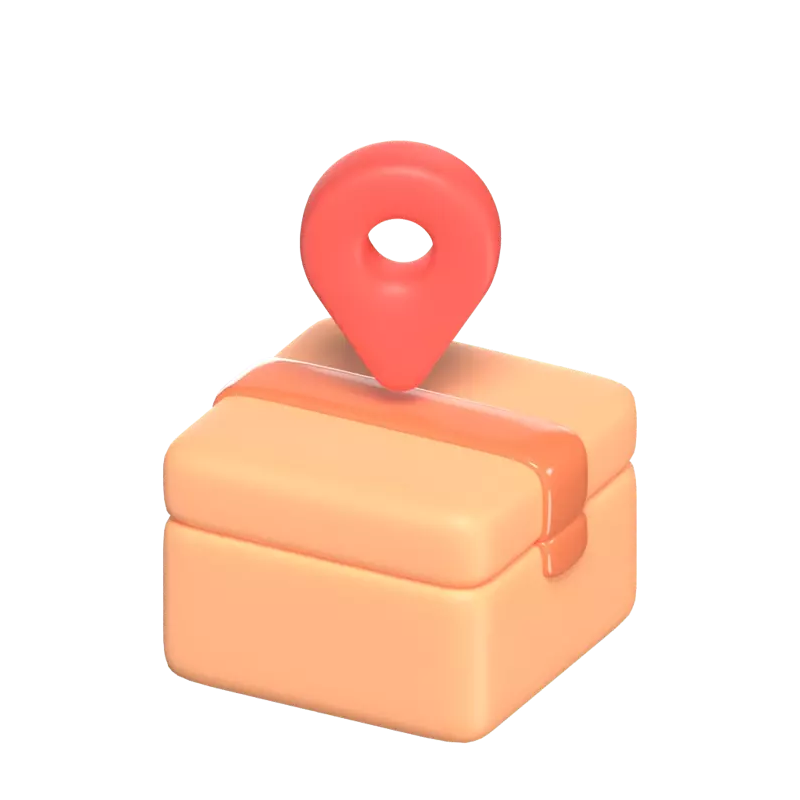 3D Package Location Icon 3D Graphic