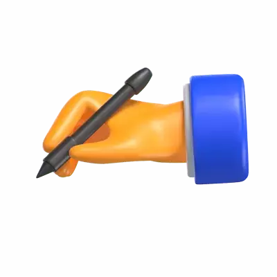 Writing Hand 3D Graphic