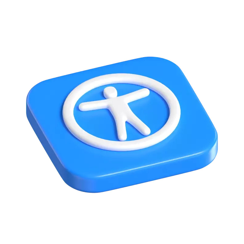iOS Accessibility 3D Icon Button 3D Graphic