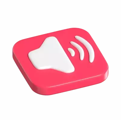iOS Sounds 3D Icon Button 3D Graphic