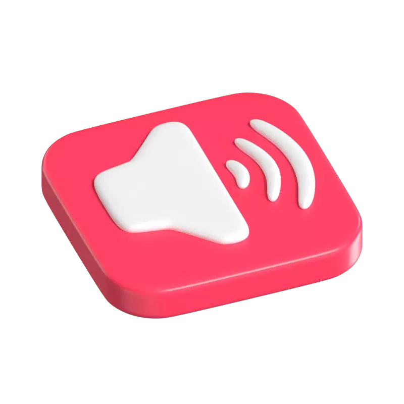 iOS Sounds 3D Icon Button 3D Graphic