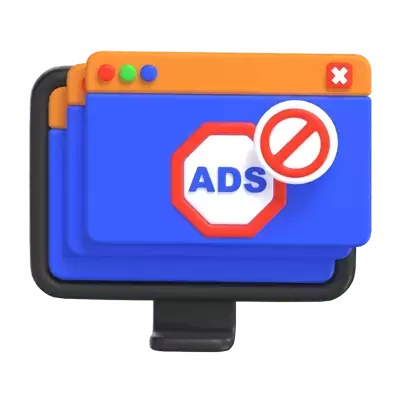 Ads Block 3D Graphic