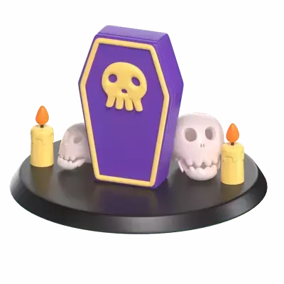 Skull Coffin 3D Graphic
