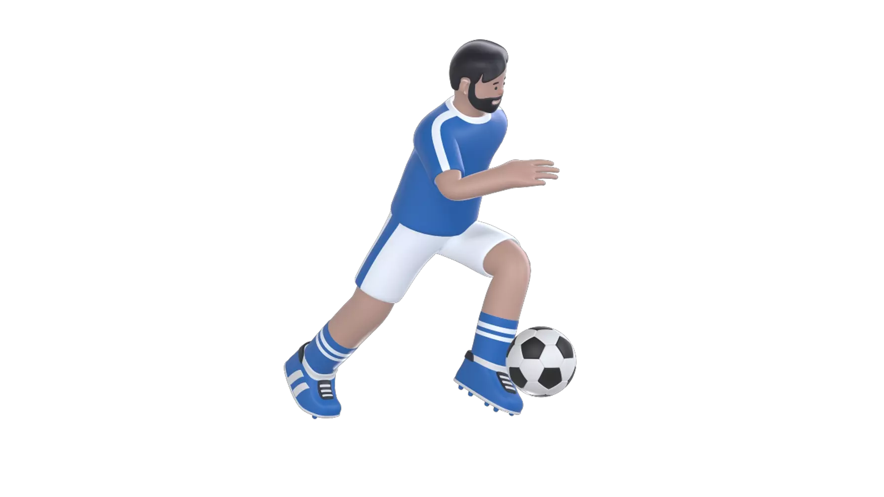 Soccer Player Running 3D Graphic