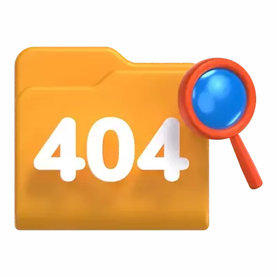 404 File Not Found 3D Graphic