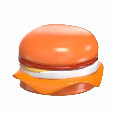 3D Egg McMuffin mit geschmolzenem Käse 3D Graphic