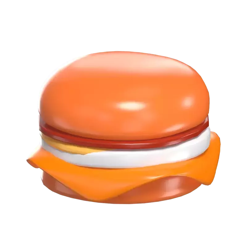 3D Egg McMuffin mit geschmolzenem Käse 3D Graphic