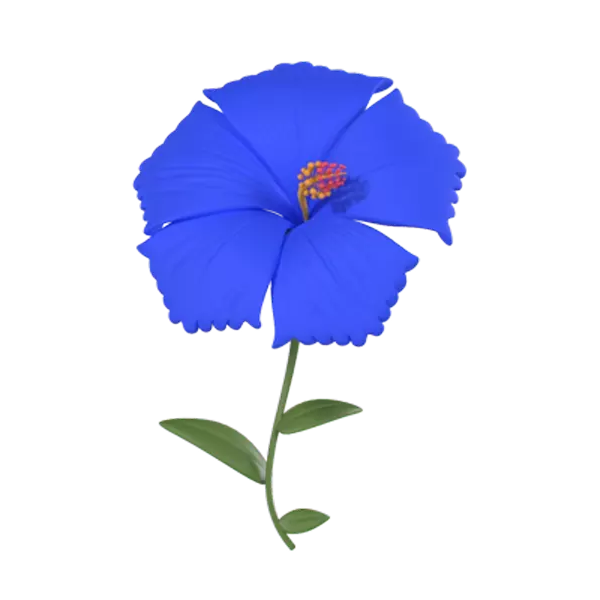 Blue Hibiscus 3D Graphic