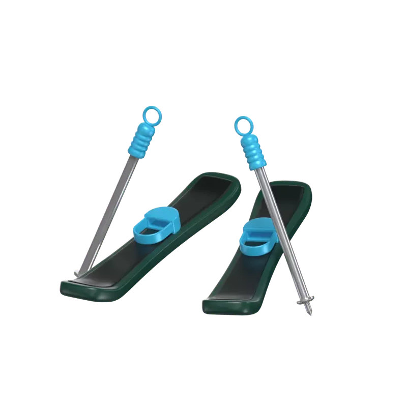Pair Of Skis And Poles 3D Model 3D Graphic