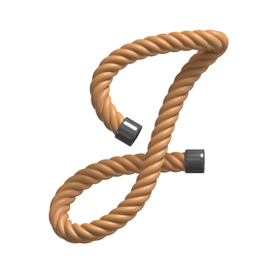 J  Letter 3D Shape Rope Text 3D Graphic