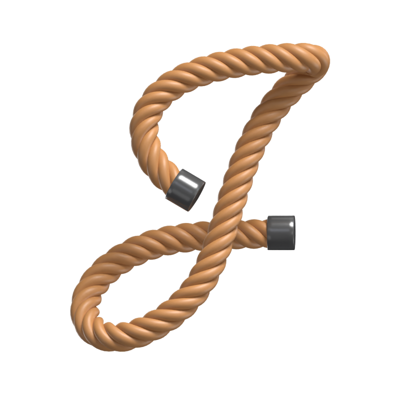 J  Letter 3D Shape Rope Text 3D Graphic