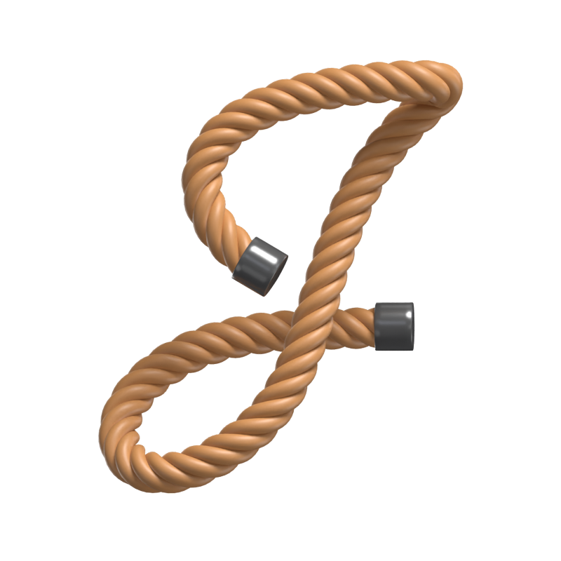 J Letter 3D Shape Rope Text 3D Graphic